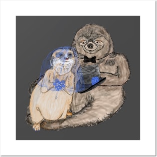 Meerkat And Sloth Wedding Day Posters and Art